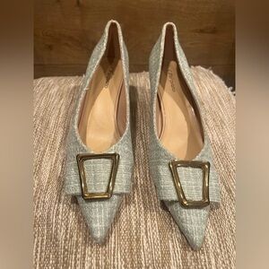 C. Paravano Green Tweed Buckle Pumps | Size 42 (US 11.5)